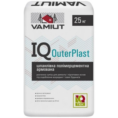 Шпаклевка для ремонта и подготовки поверхности стен и потолка Vamiut IQ OuterPlast 25кг