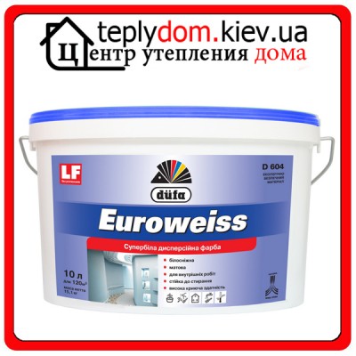 Краска дисперсионная Dufa Euroweiss D604, 10 л