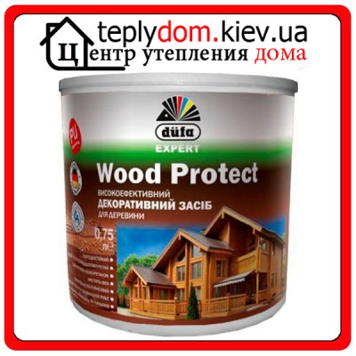 Высокоэффективное декоративное средство для дерева Dufa Wood Protect, белый, 0,75 л
