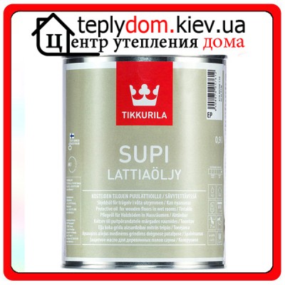Масло для деревянных полов Supi Lattiaolju (Супи Масло), базис "ЕC", 0,9 л