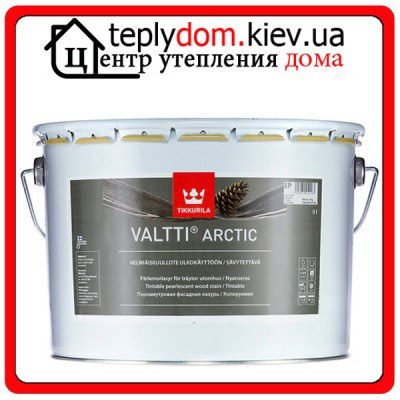 Перламутровая фасадная лазурь для защиты наружных деревянных поверхностей Valtti Arctic (Валтти Арктик), базис "ЕP", 2,7 л
