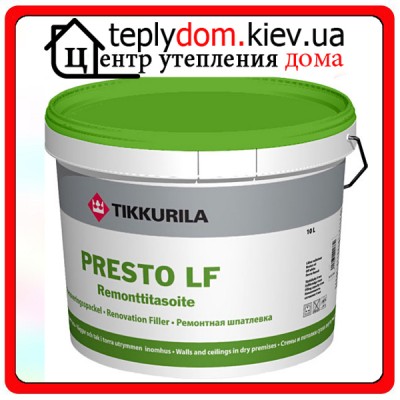 Ремонтная шпатлевка для стен и потолков Presto LF Remonttitasoite (Престо ЛФ), 10 л
