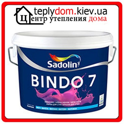 Матовая моющаяся краска Sadolin Bindo 7 PROF BW (WO), 20 л