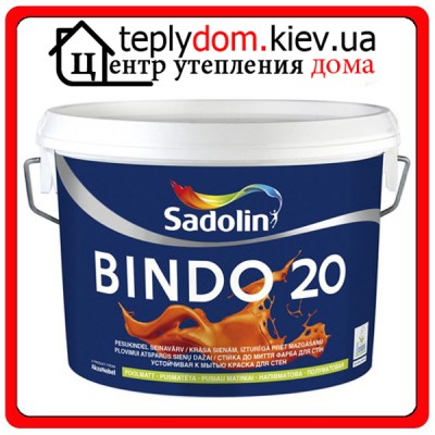 Полуматовая латексная краска Sadolin Bindo 20 BW (WO), 10 л